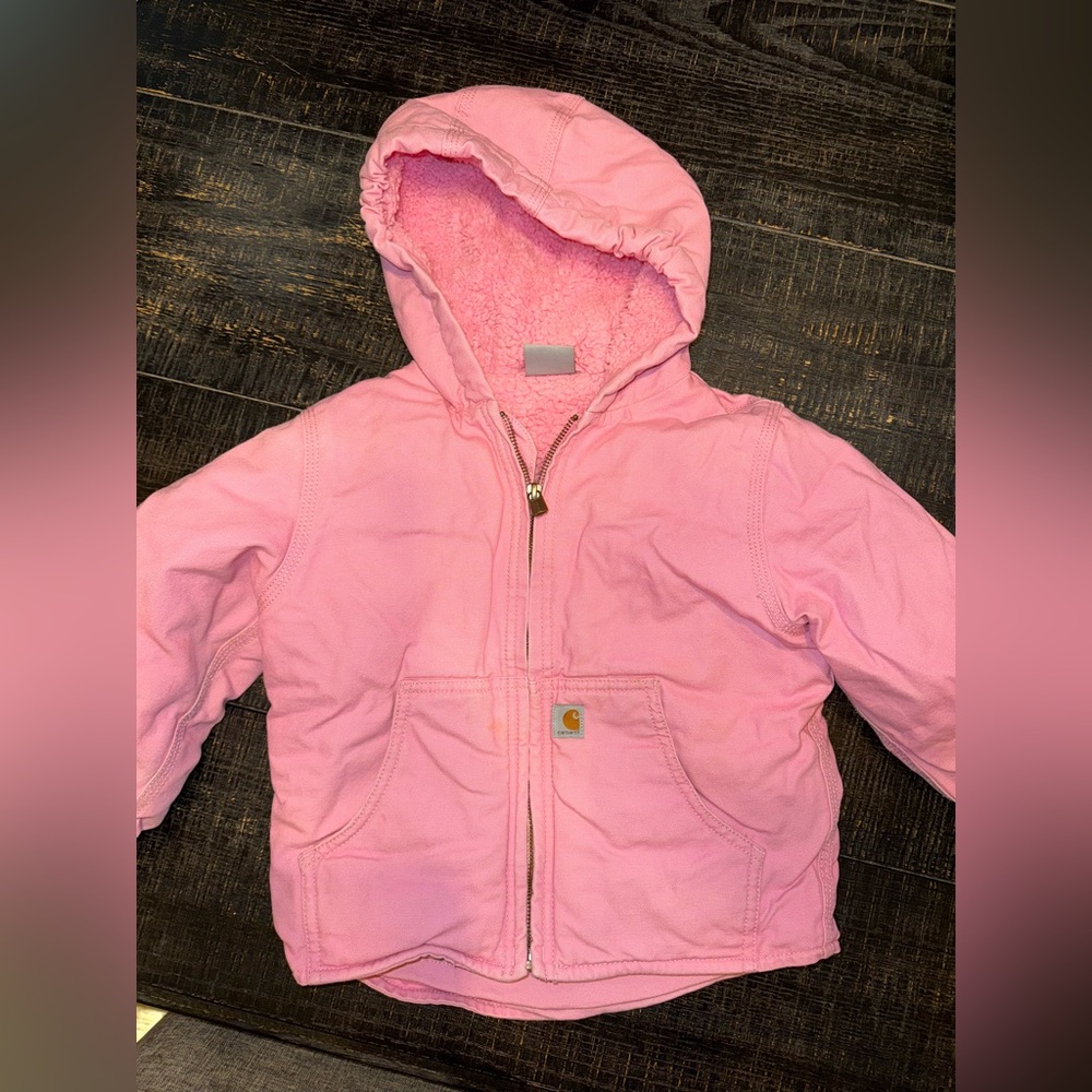 Carhartt Girls' Zip Front Canvas, Insulated, Hooded size 6